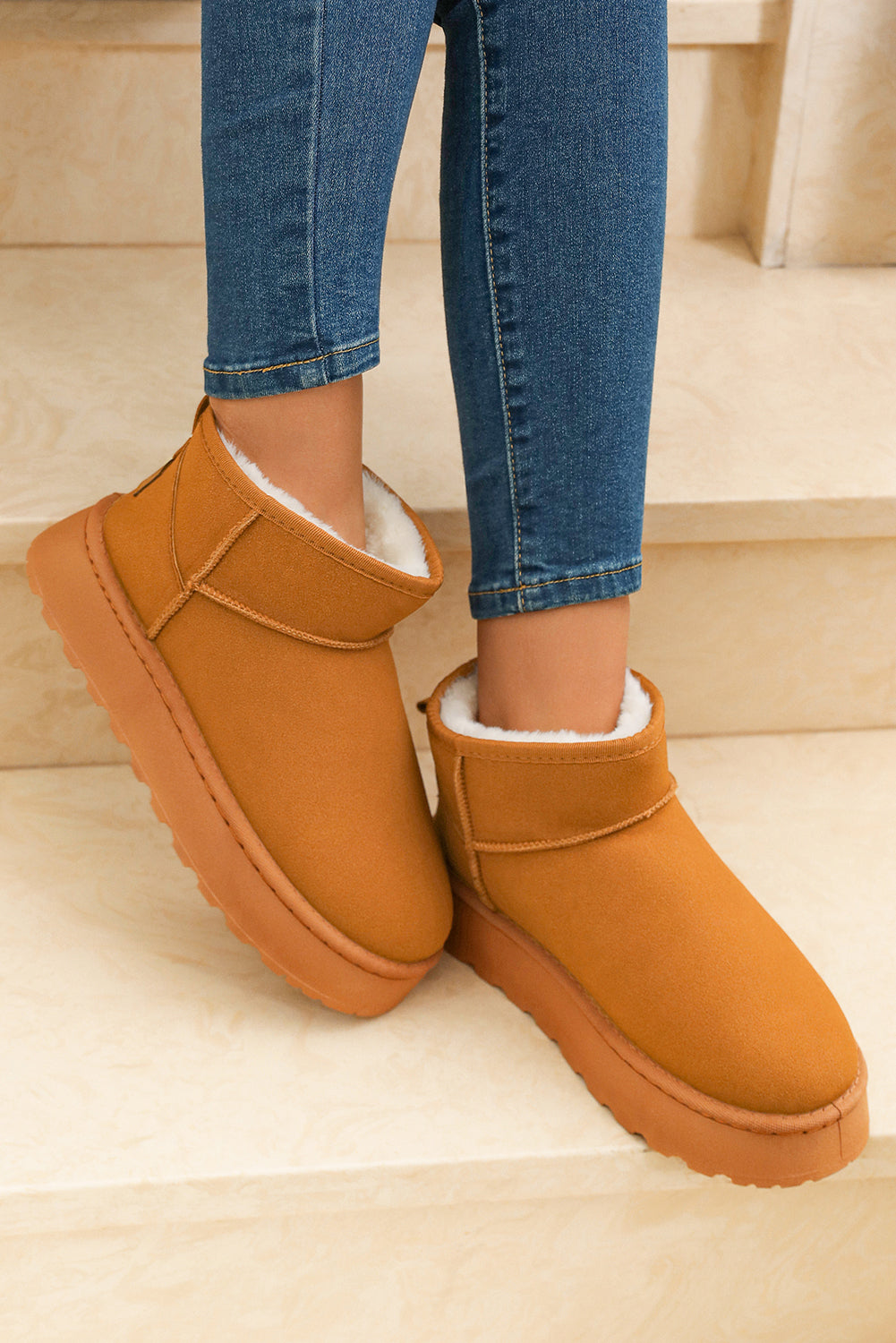 Anna Fur Lined Suede Ankle Snow Boots