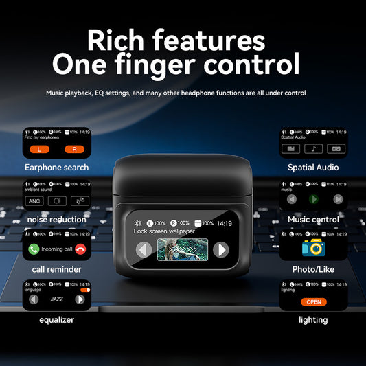 E20PRO Touch Screen In-ear Bluetooth Headset 54 Bluetooth ANC Active Noise Reduction