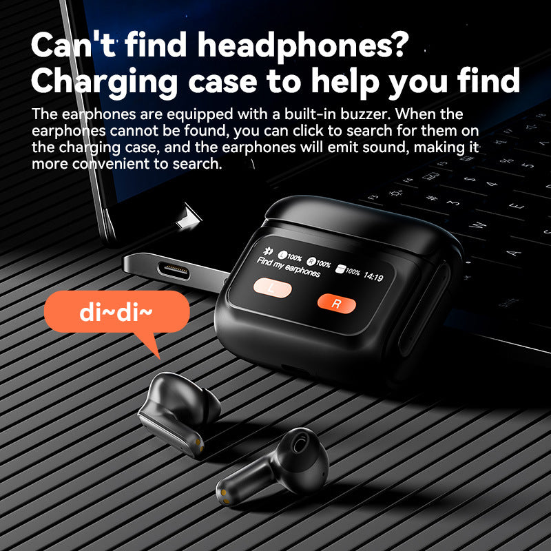 E20PRO Touch Screen In-ear Bluetooth Headset 54 Bluetooth ANC Active Noise Reduction