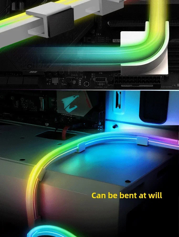 ARGB 5V 3pin MOBO Flexible Light Strip Synchronous for ASUS Chassis Motherboard Decorative LED Lighting Bar AURA SYNC