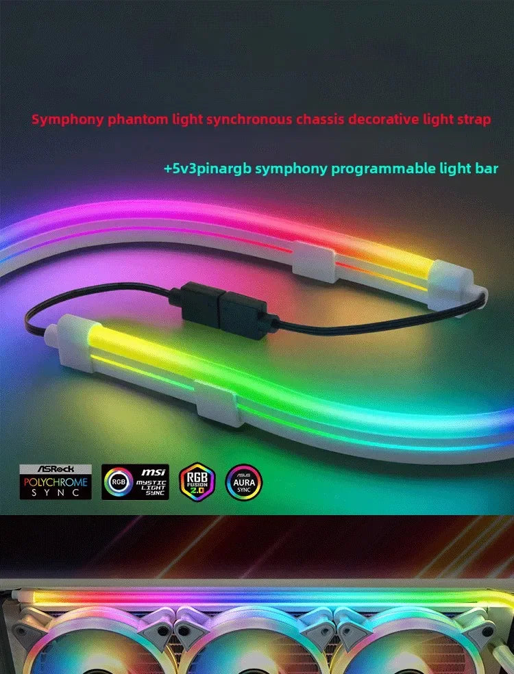 ARGB 5V 3pin MOBO Flexible Light Strip Synchronous for ASUS Chassis Motherboard Decorative LED Lighting Bar AURA SYNC