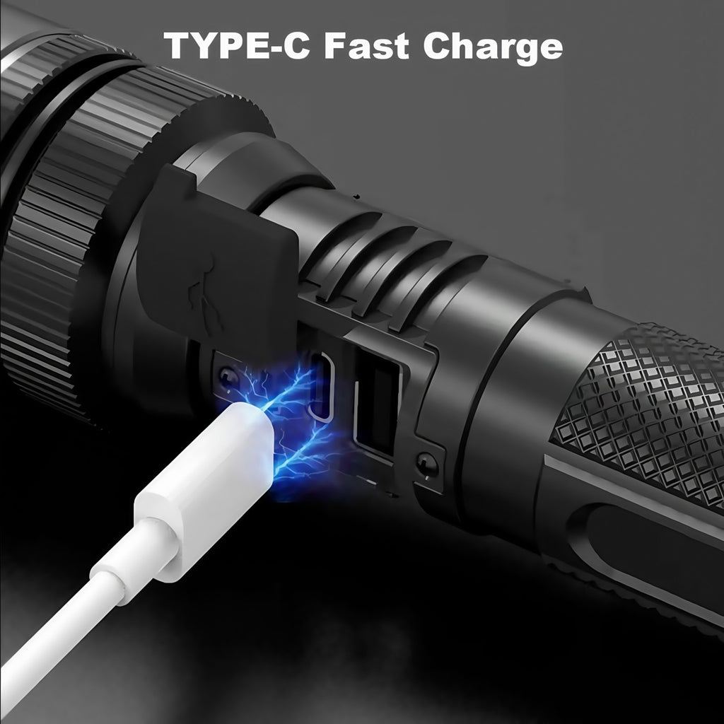 99000000 Lumen Super Bright LED Flashlight Rechargeable Tactical LED Work Lights
