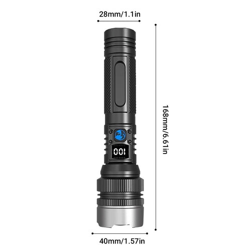 99000000 Lumen Super Bright LED Flashlight Rechargeable Tactical LED Work Lights