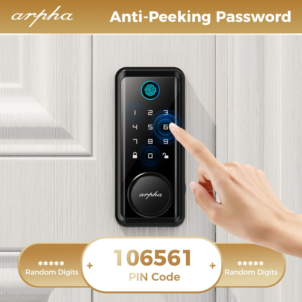ARPHA Smart Door Lock Fingerprint Electronic Keypad Deadbolt App Keyless Entry