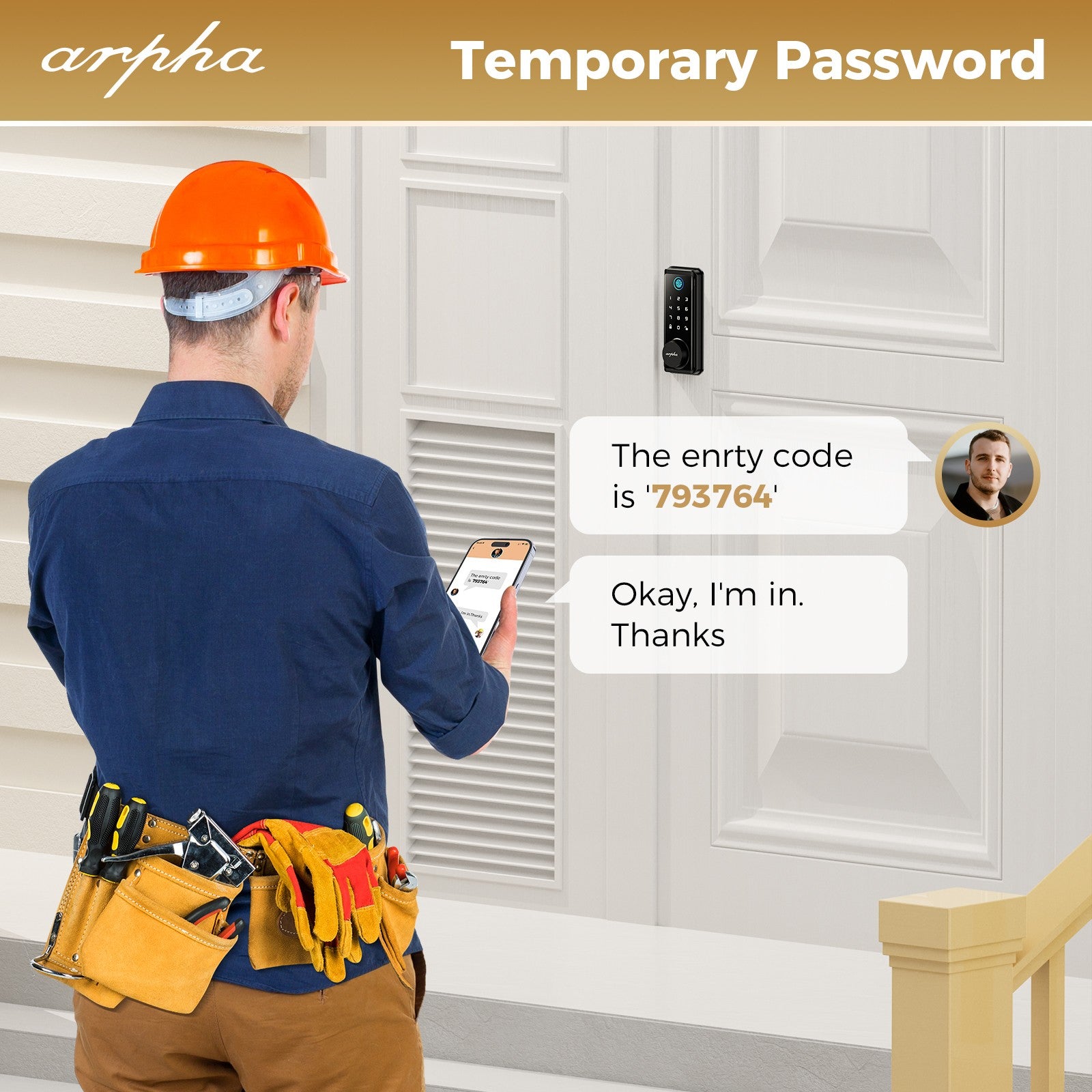 ARPHA Smart Door Lock Fingerprint Electronic Keypad Deadbolt App Keyless Entry