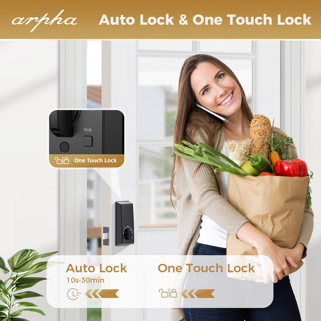 ARPHA Smart Door Lock Fingerprint Electronic Keypad Deadbolt App Keyless Entry