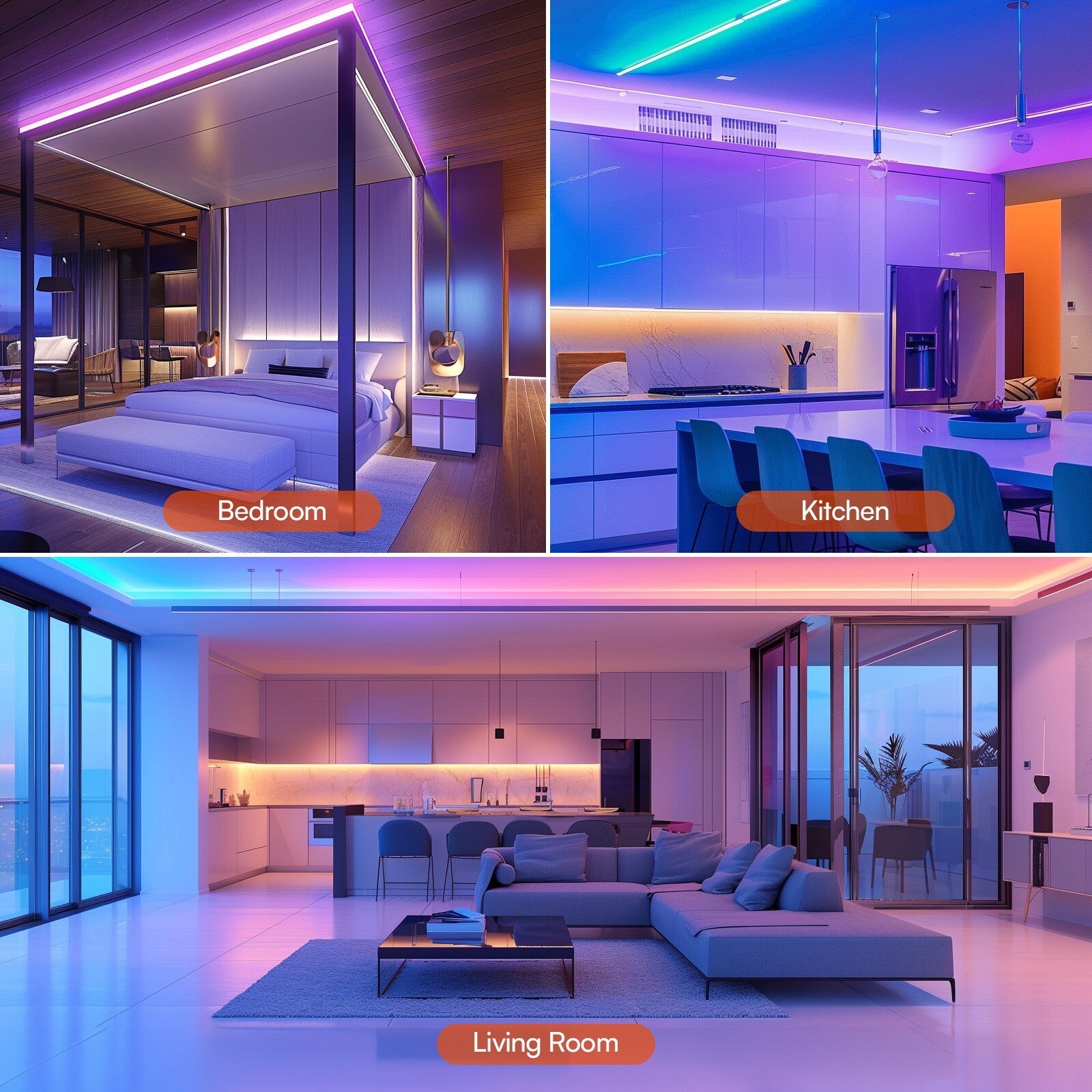 LED Strip Lights, Smart Light with App Remote Control, RGB LED Lights for room