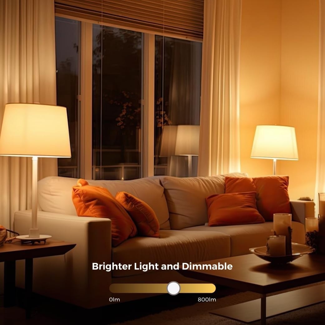 Homefy Smart Light Bulbs 4-Pack WiFi LED RGB Color Changing 800LM No Hub