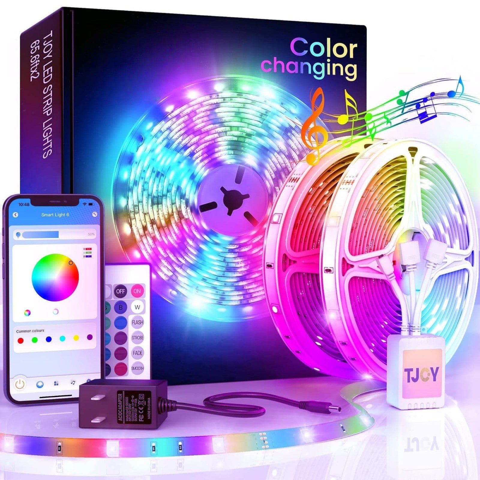 LED Strip Lights, Smart Light with App Remote Control, RGB LED Lights for room